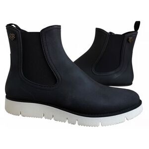 LIEBESKIND ANKLE BOOTS Black Rubber Slip On Shoes Size 38-8